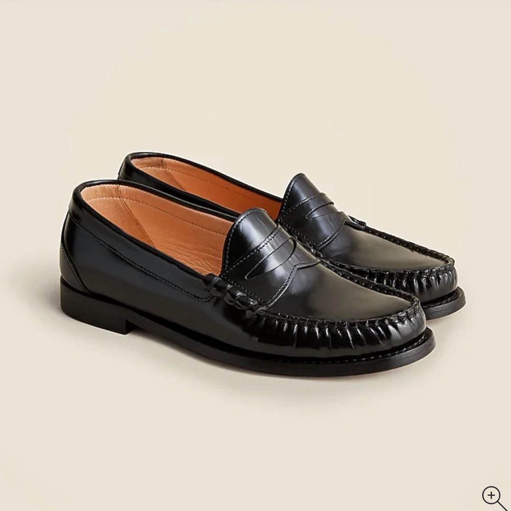 J. Crew black leather loafers